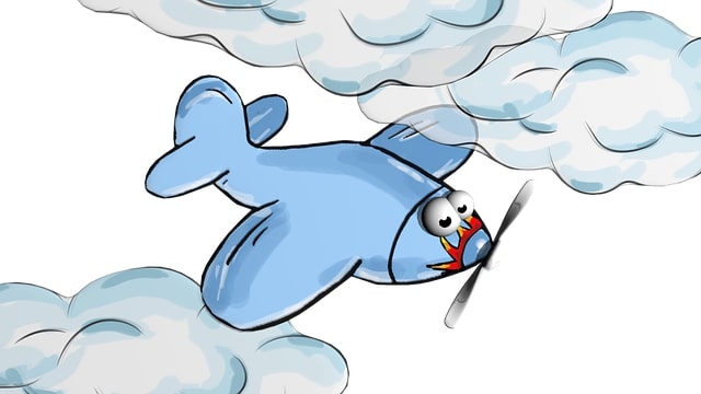 Plane Cartoon Drawing
